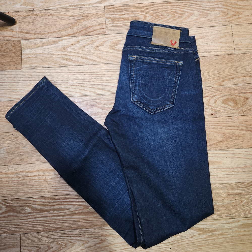 True Religion Women Indigo Denim Jeans, Made In Italy